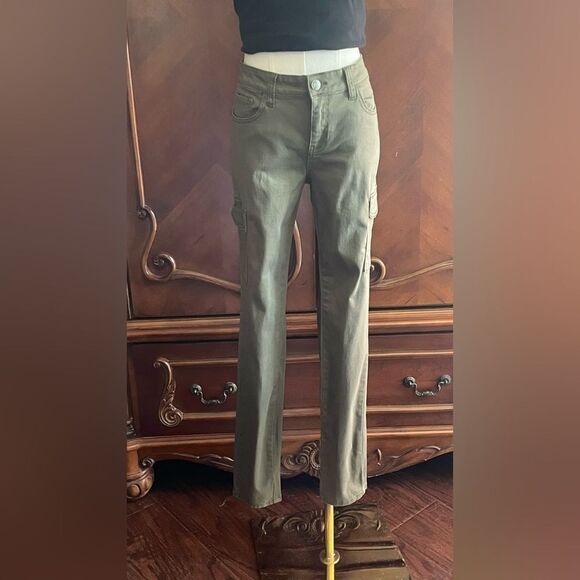 Wax Jean Women’s Olive Green Cargo Pants Junior Size 11 - Picture 1 of 8